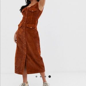 ASOS petite cord midi dress